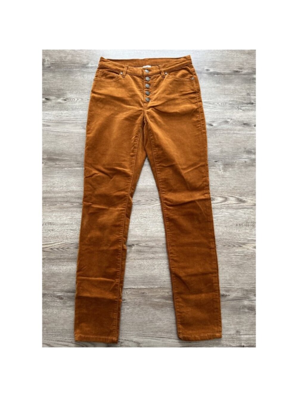 Cabi Button Fly Skinny Corduroy Pants‎ Womens 6 Brown Full Length